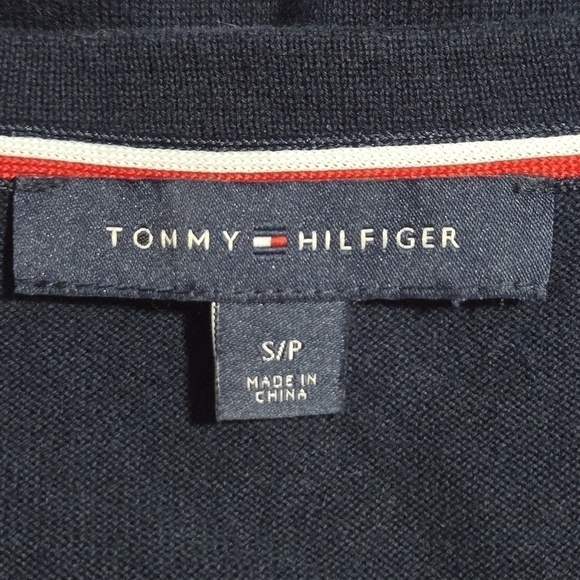 Tommy Hilfiger Petite Womens Navy Classic V Neck Knit Light Sweater Size Small - Picture 5 of 9
